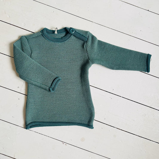 Organic Merino Melange Jumper | Eucalyptus-Jade