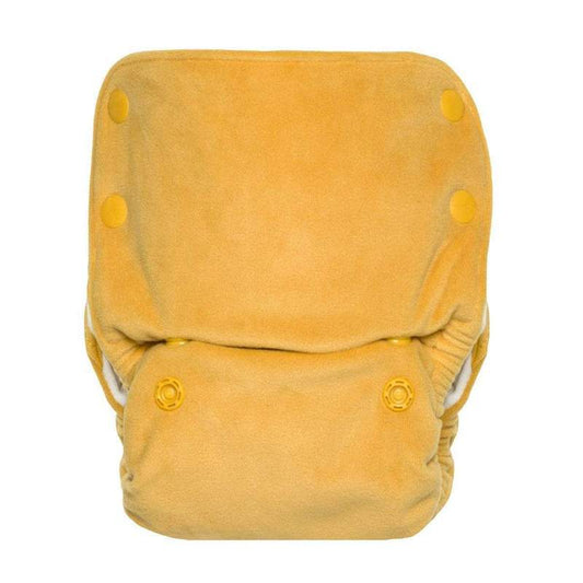 grove reusable all in one cloth nappy in yarrow mustard yellow