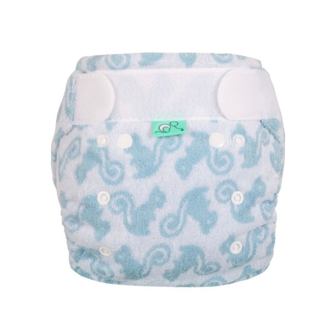 tots bots squiddles light blue reusable cloth nappy size 1 night nappy