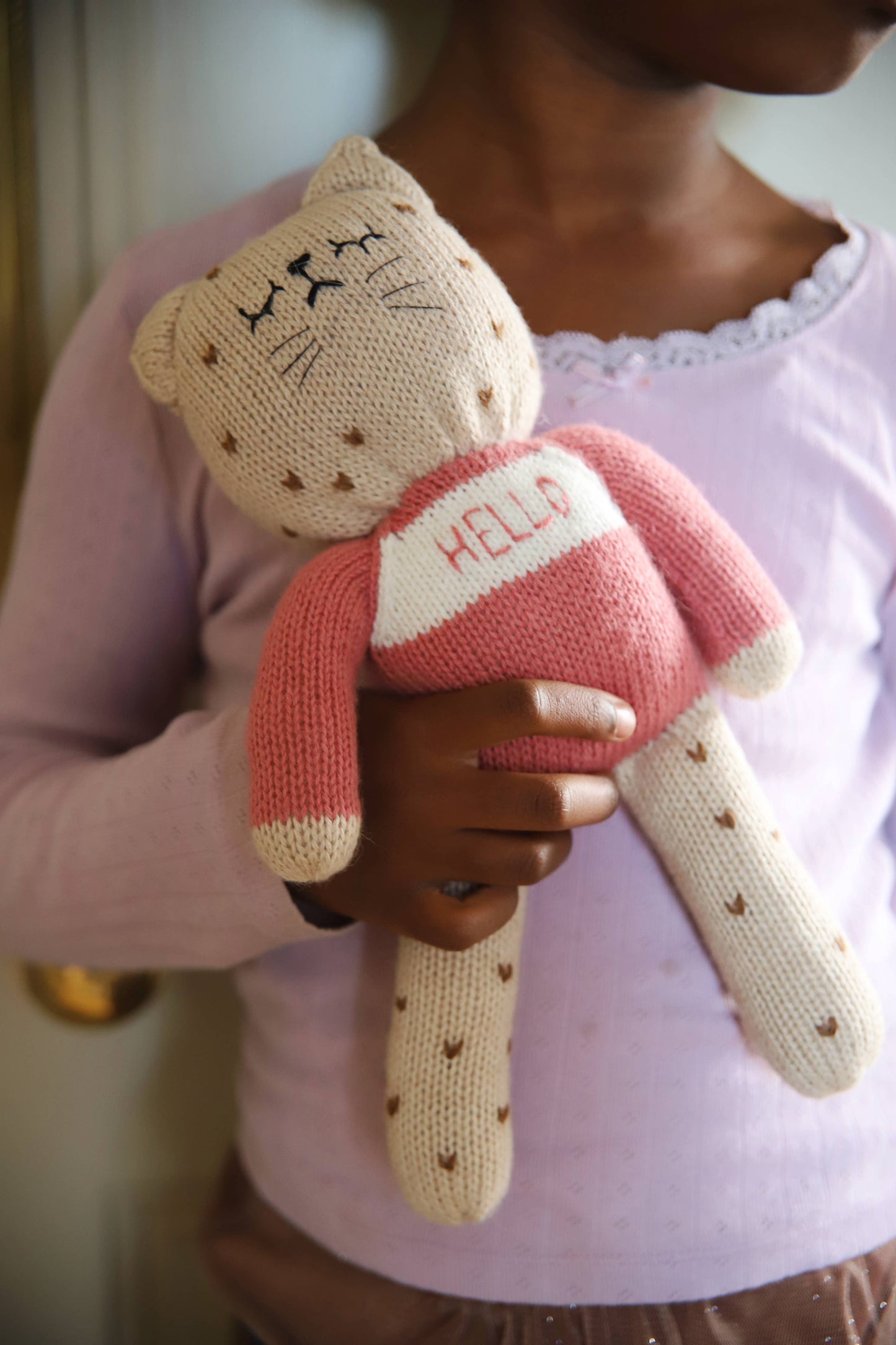 Handmade cheetah cuddle toy