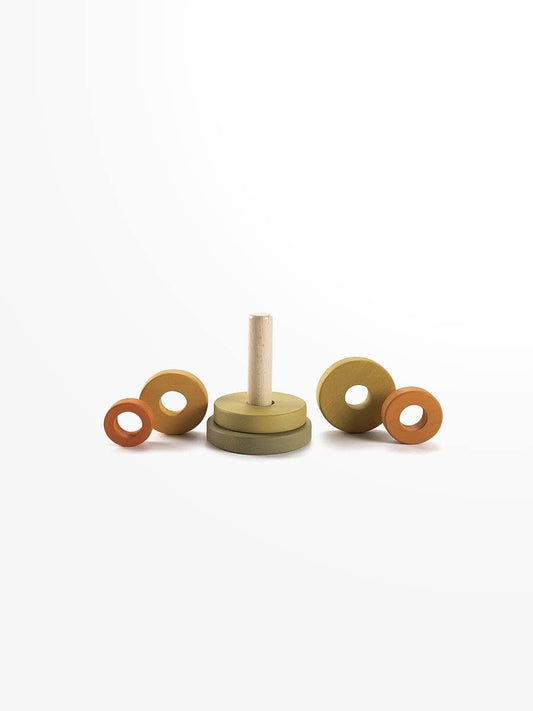 Mini Ring Stacker | Wooden Pyramid Toy | Flower Meadow