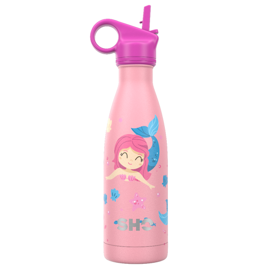 SHO Kids Bottle with Straw Lid | Mermaid at Heart | 375ml