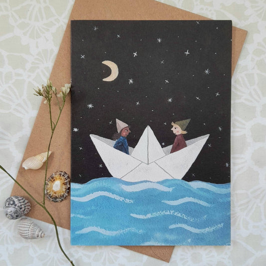 Paper Boat Greetings Card