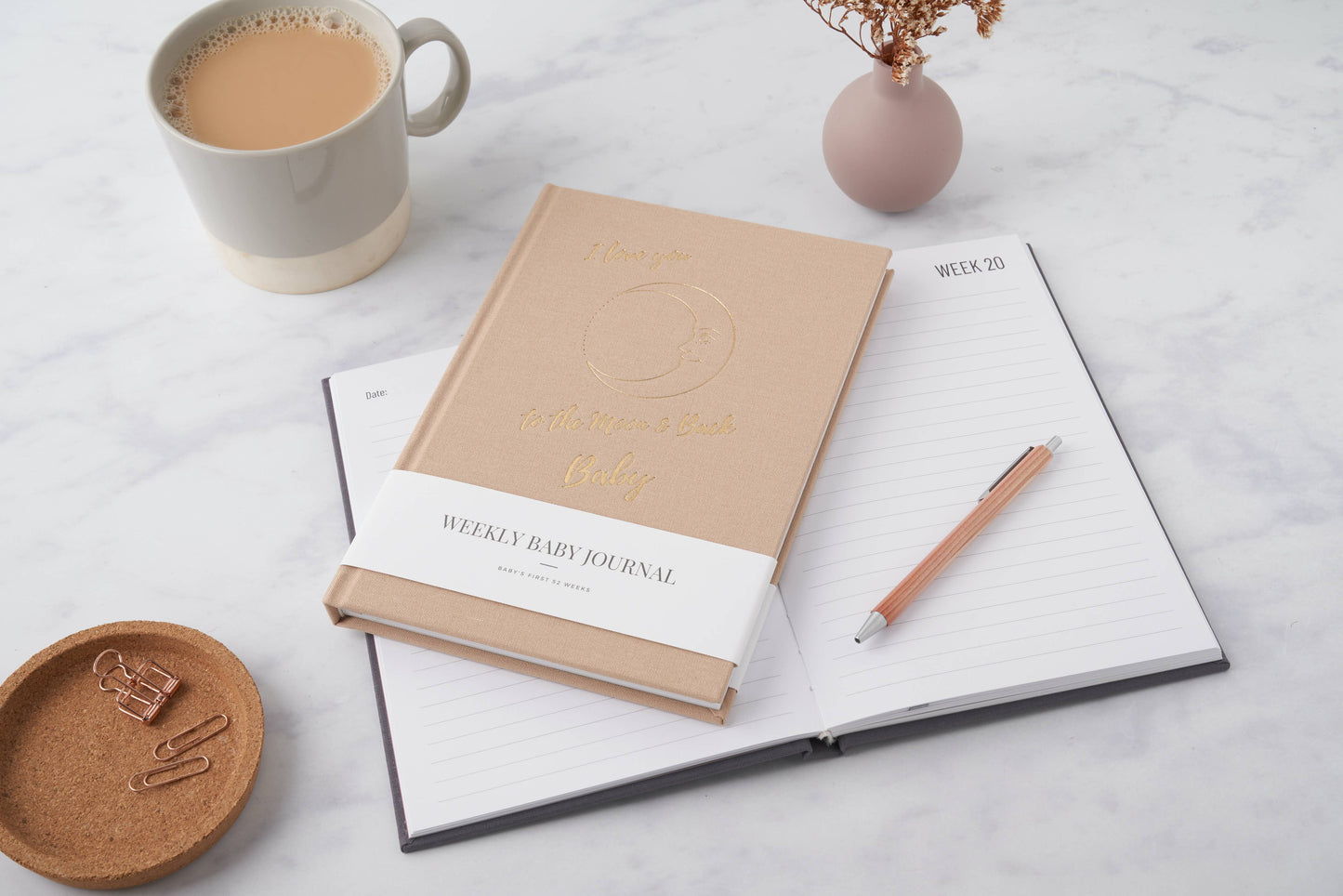 Baby Memory Book - First Year Baby Journal - Grey