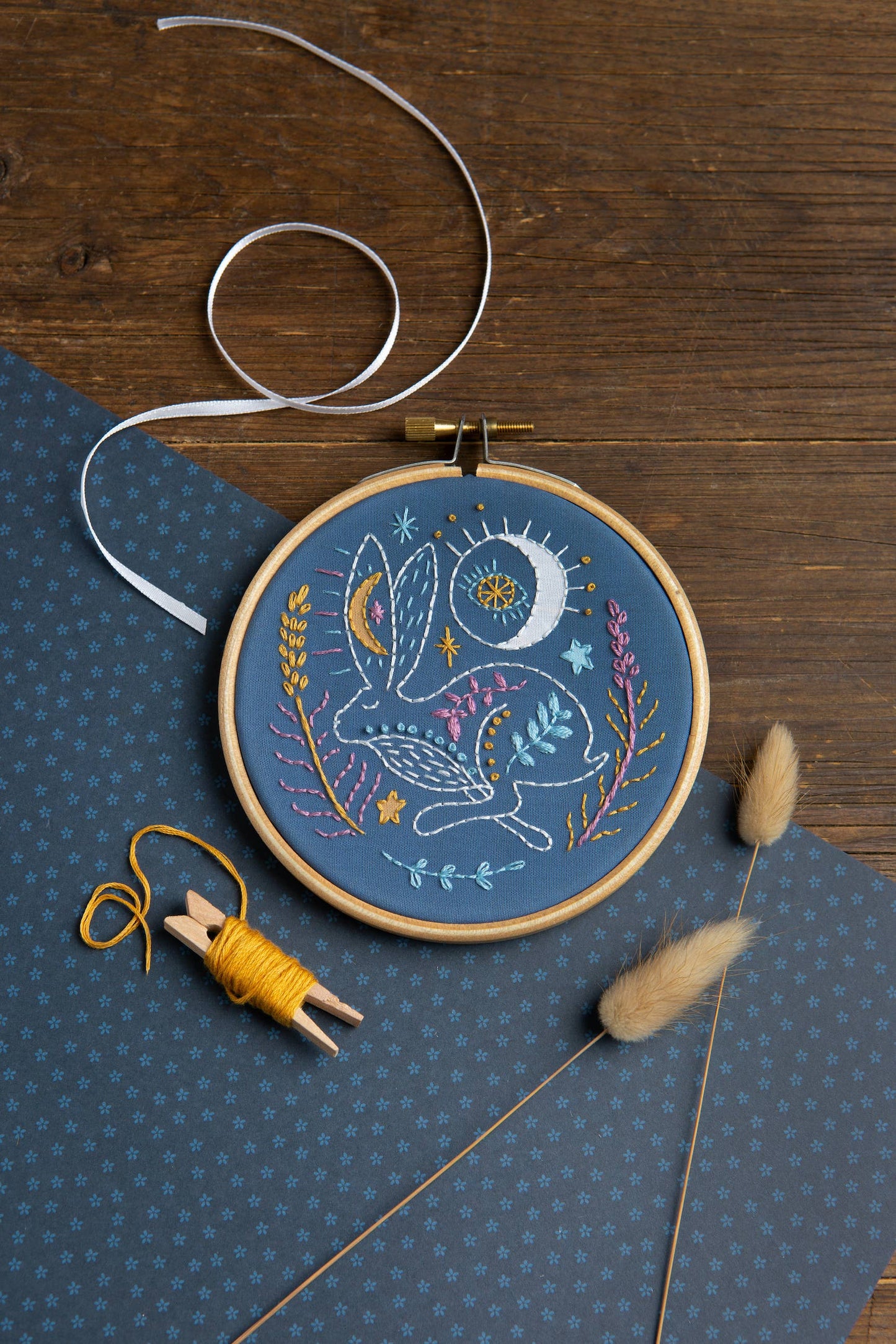 Mini Embroidery Kit | Celestial Hare