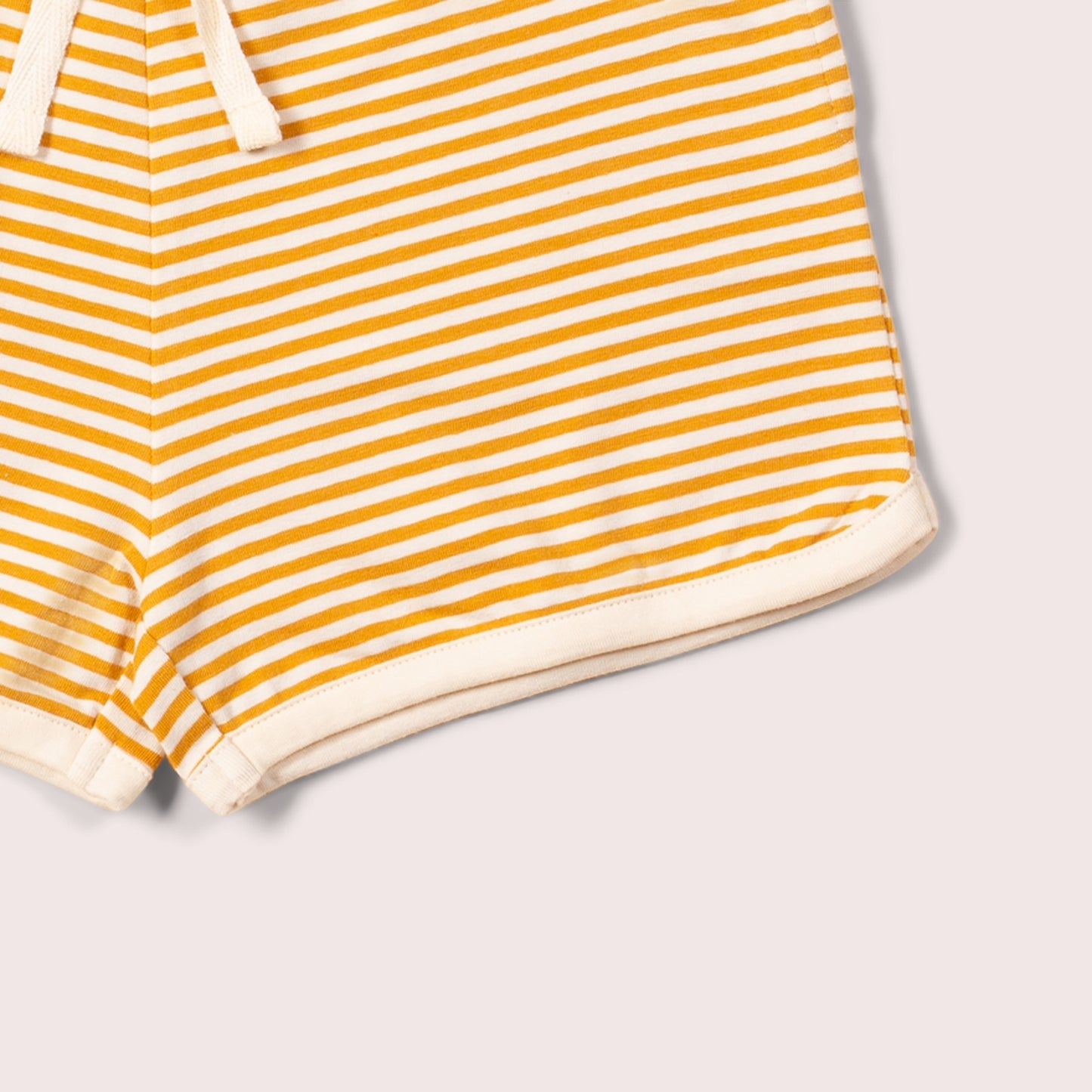 little green radicals soft gold stripe organic kids shorts