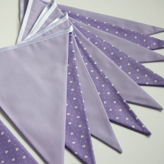Purple Heart and Lilac Bunting Large