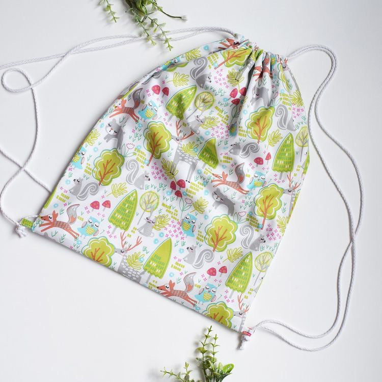 Green Woodland Drawstring Bag