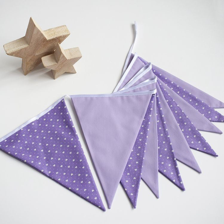 Purple Heart and Lilac Bunting Large