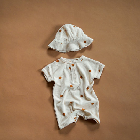 Spice Dots Terry Beach Romper