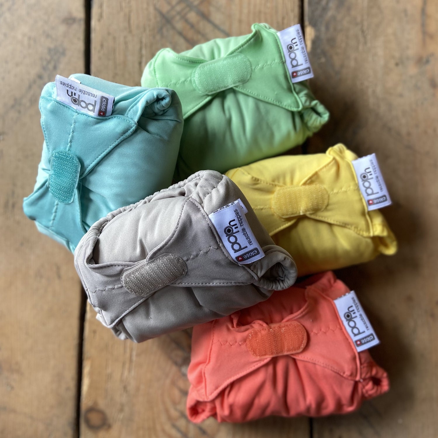 close pop in reusable nappies cloth nappy plain colours