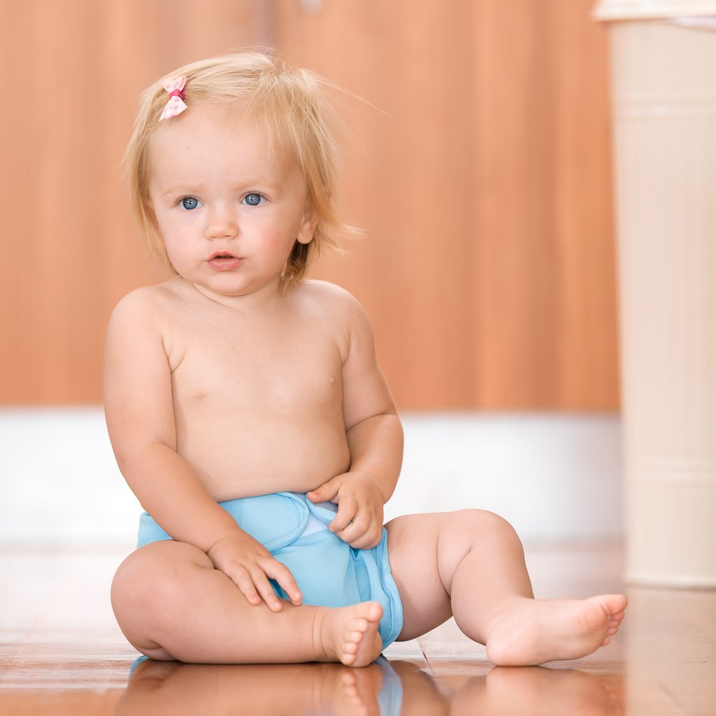 littlelamb baby in reusable nappy wrap