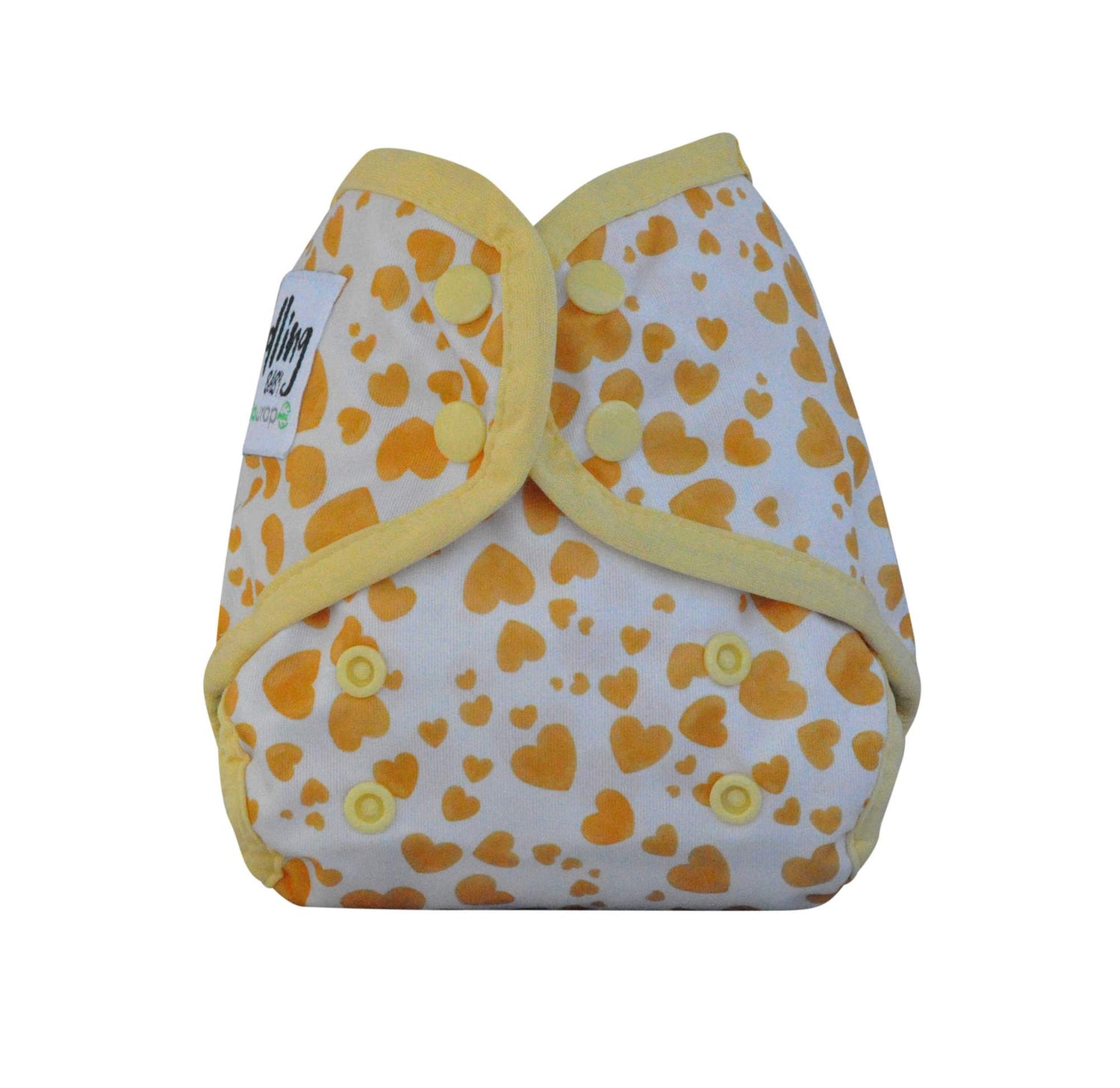 seedling comodo mini wrap yellow hearts reusable nappies newborn cloth nappies