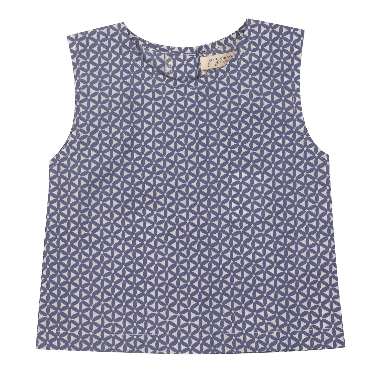 sleeveless block print top pigeon organics