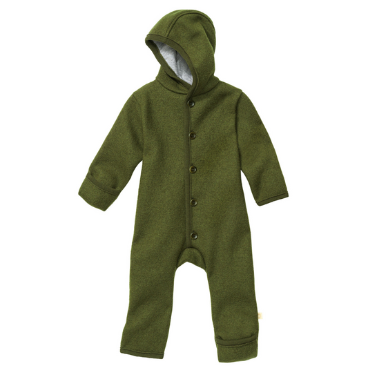disana boiled wool overal olive organic baby clothes