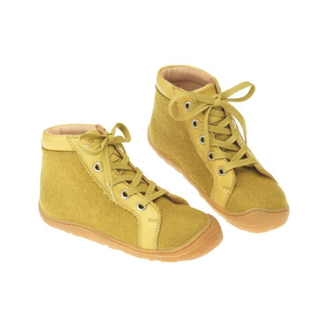 disana boiled wool boots childrens lace boots gold