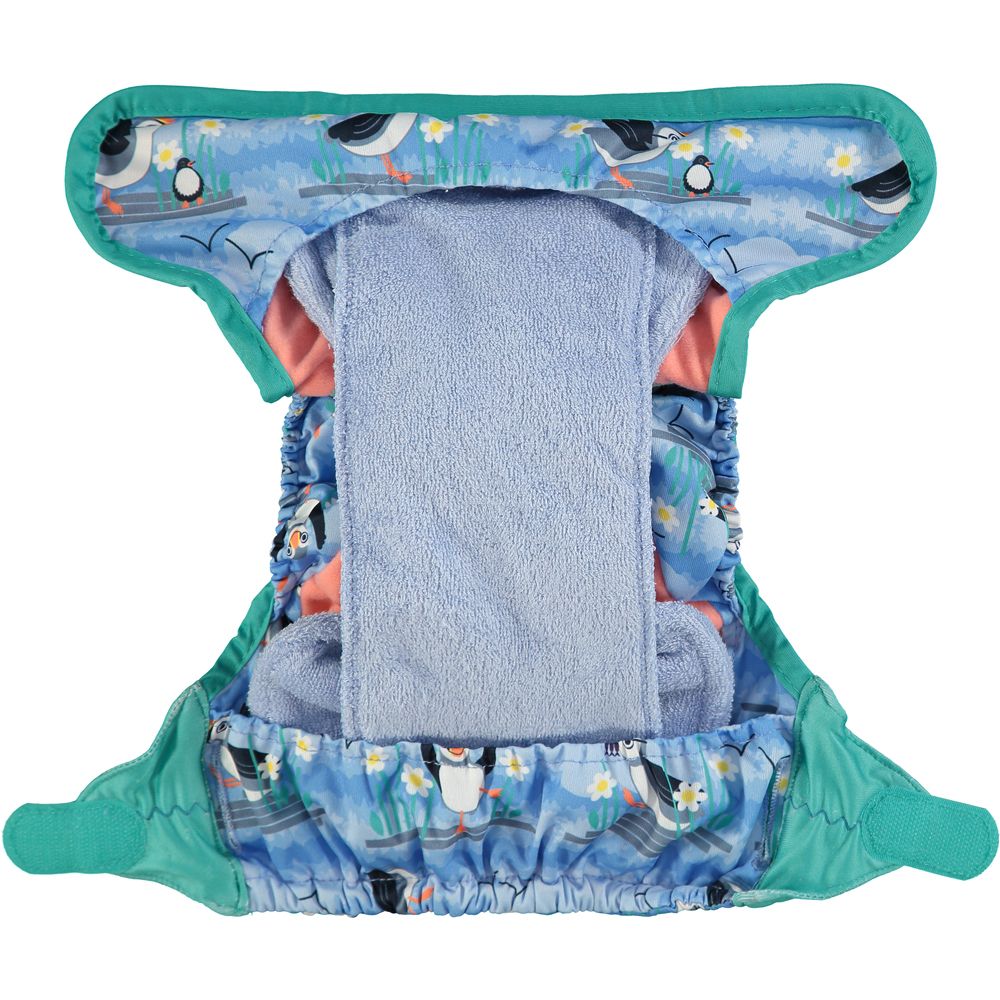 inside close pop in reusable cloth nappy puffin