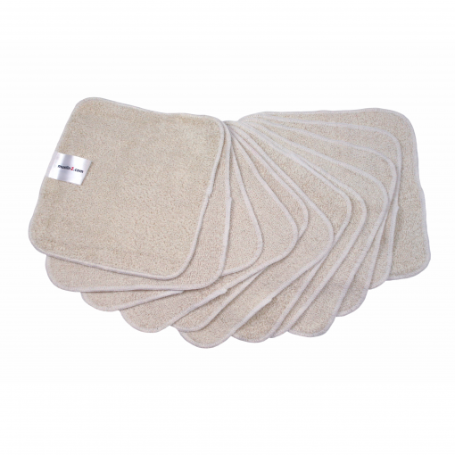 Twelve Pack Bamboo Cotton Terry Wipes 20x20cm