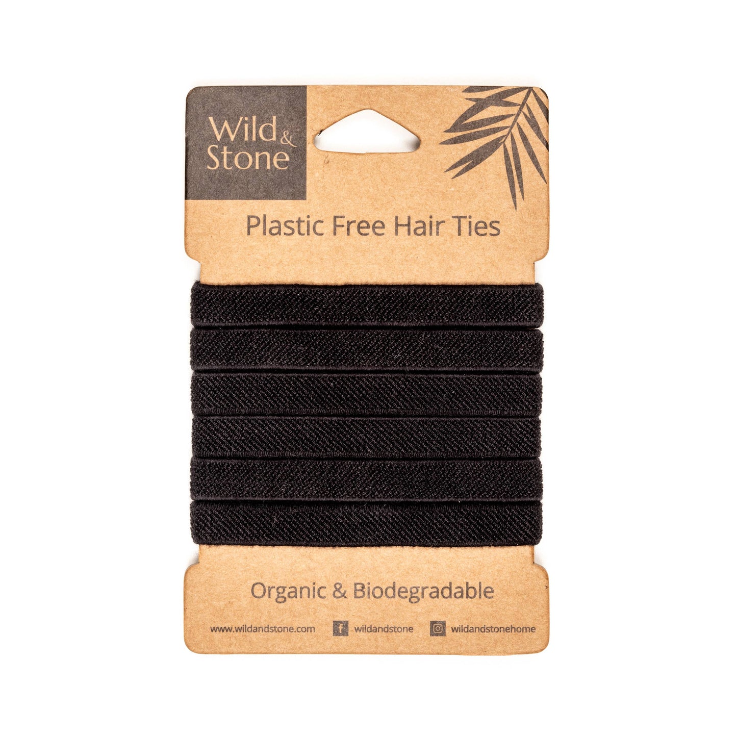 Hair Ties - Plastic Free - 6 Pack (Black)