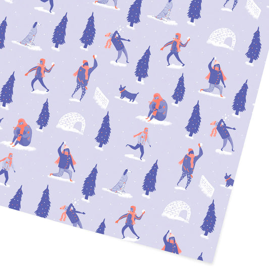 Snow Ball Fight Gift Wrap