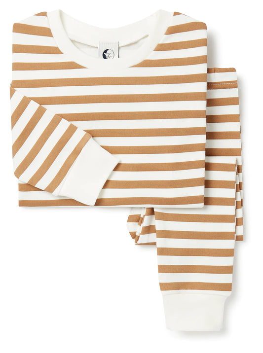 Kids Classic PJ Set | Biscuit Stripe