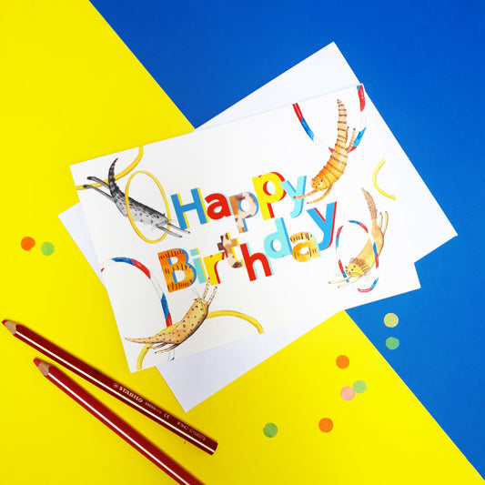 Big Cat Birthday Card