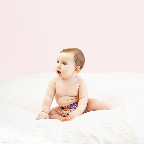 baby wearing Bambino Mio reusable cloth nappy