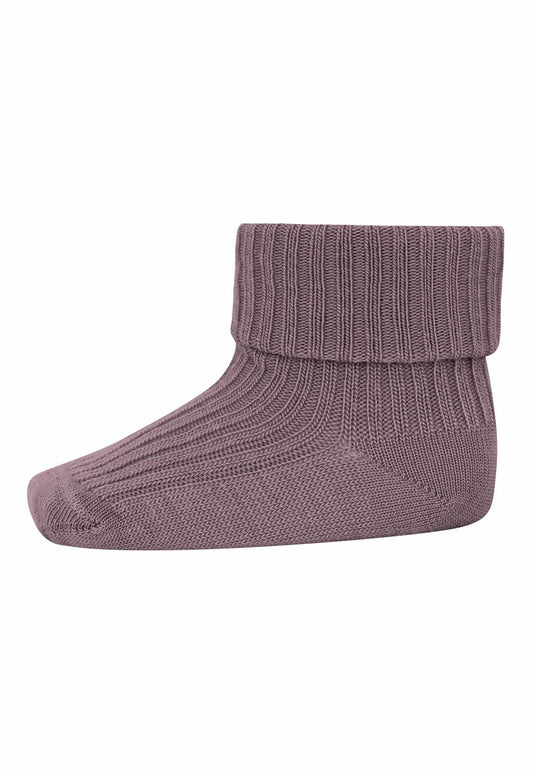 Wool Rib Baby Socks | Dark Purple Dove